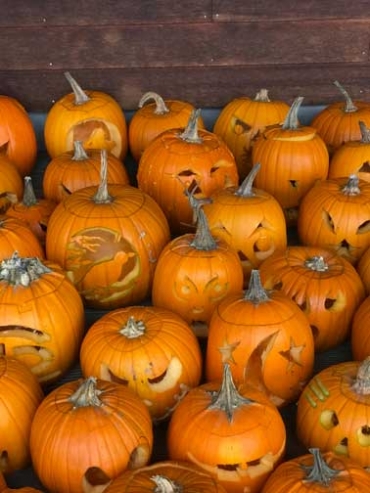 Carved jack-o'-lanterns